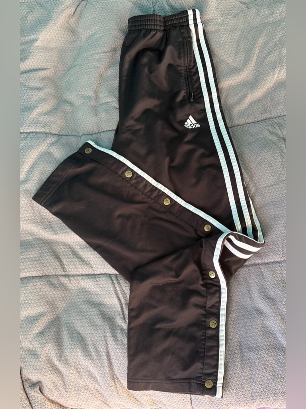 GUC VTG 90’s adidas Black Firebird Joggers/White stripes, breakaway Sz M